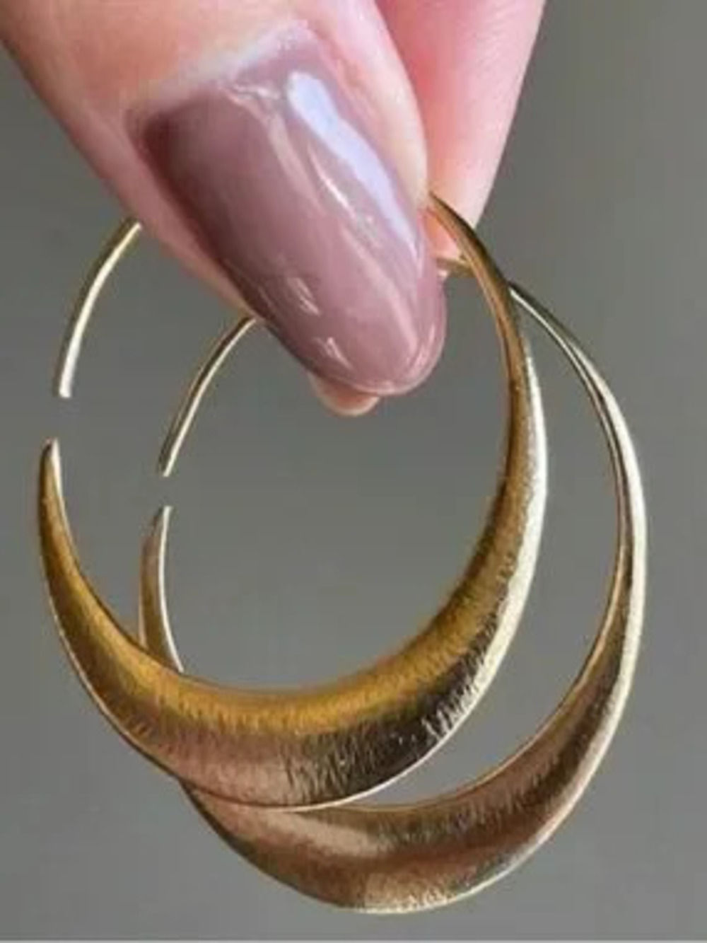 Modern Gold Crescent Hoop Earrings